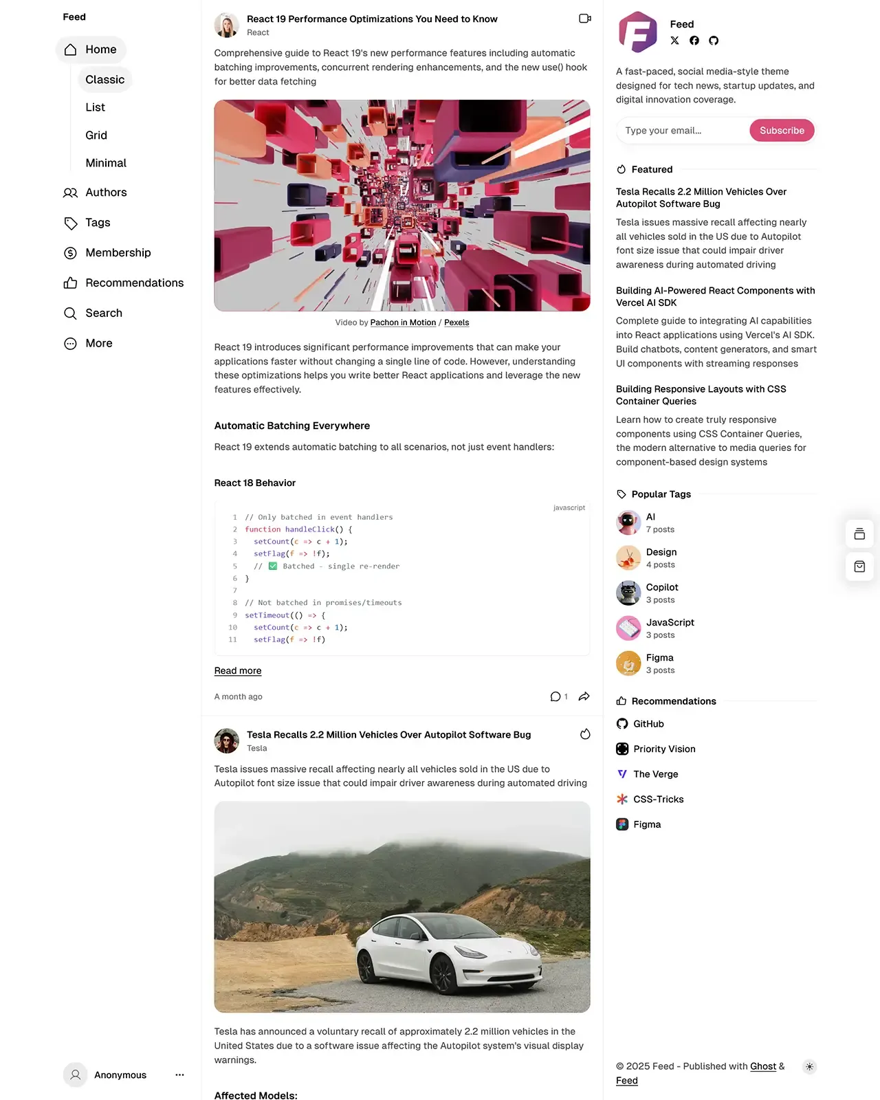 Feed Ghost Theme