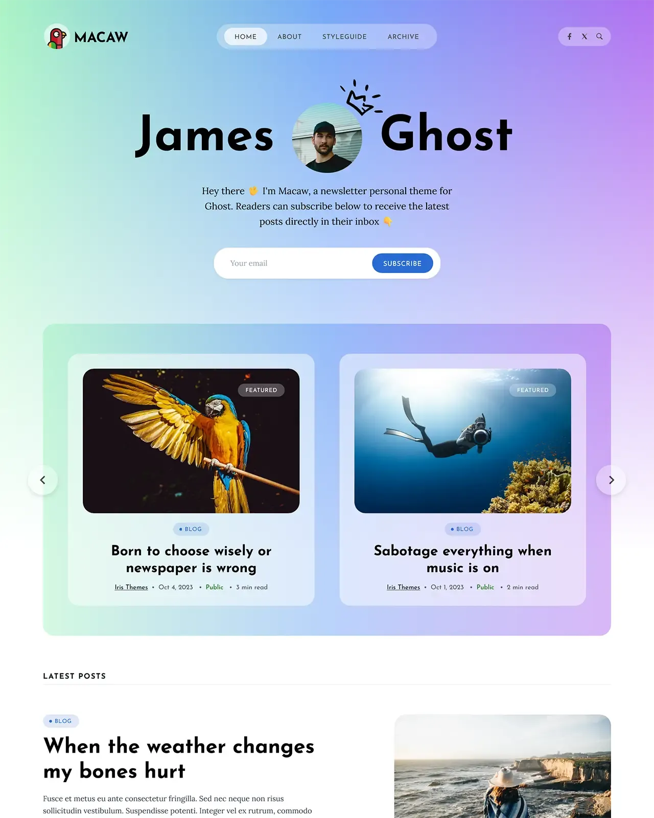 Macaw Ghost Theme