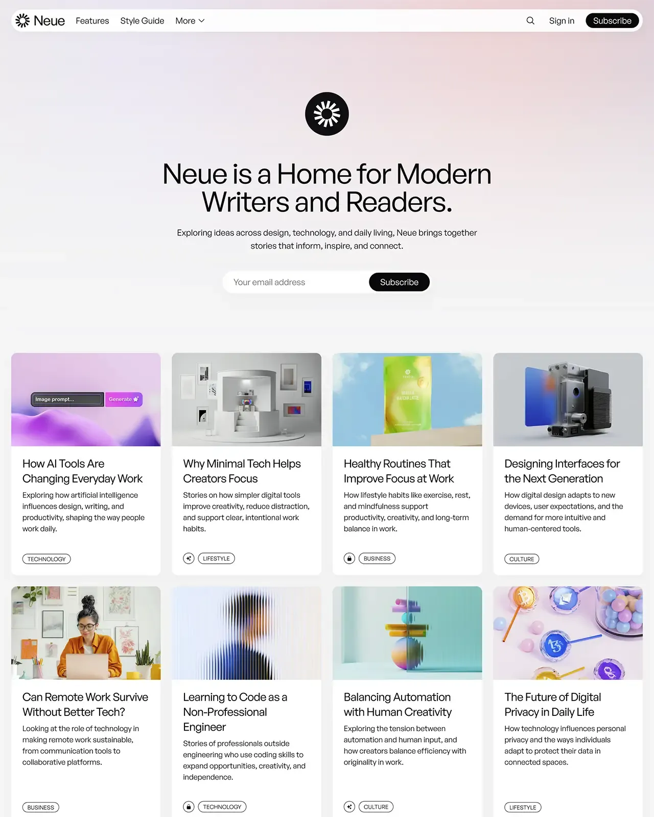 Neue Ghost Theme
