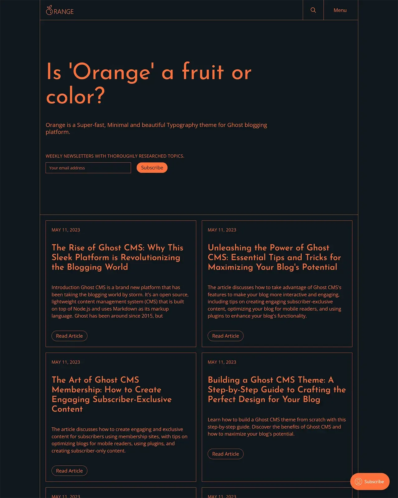 Orange Ghost Theme